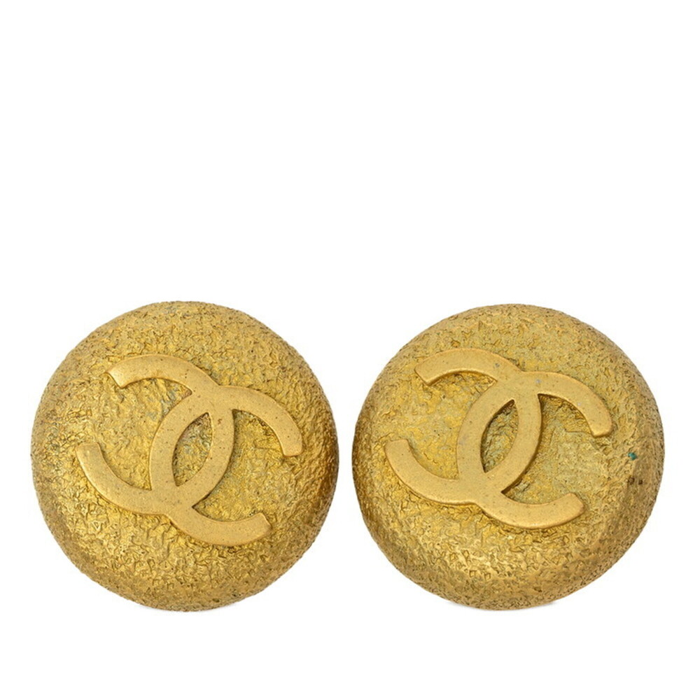 CHANEL Vintage Gold Logo Earrings